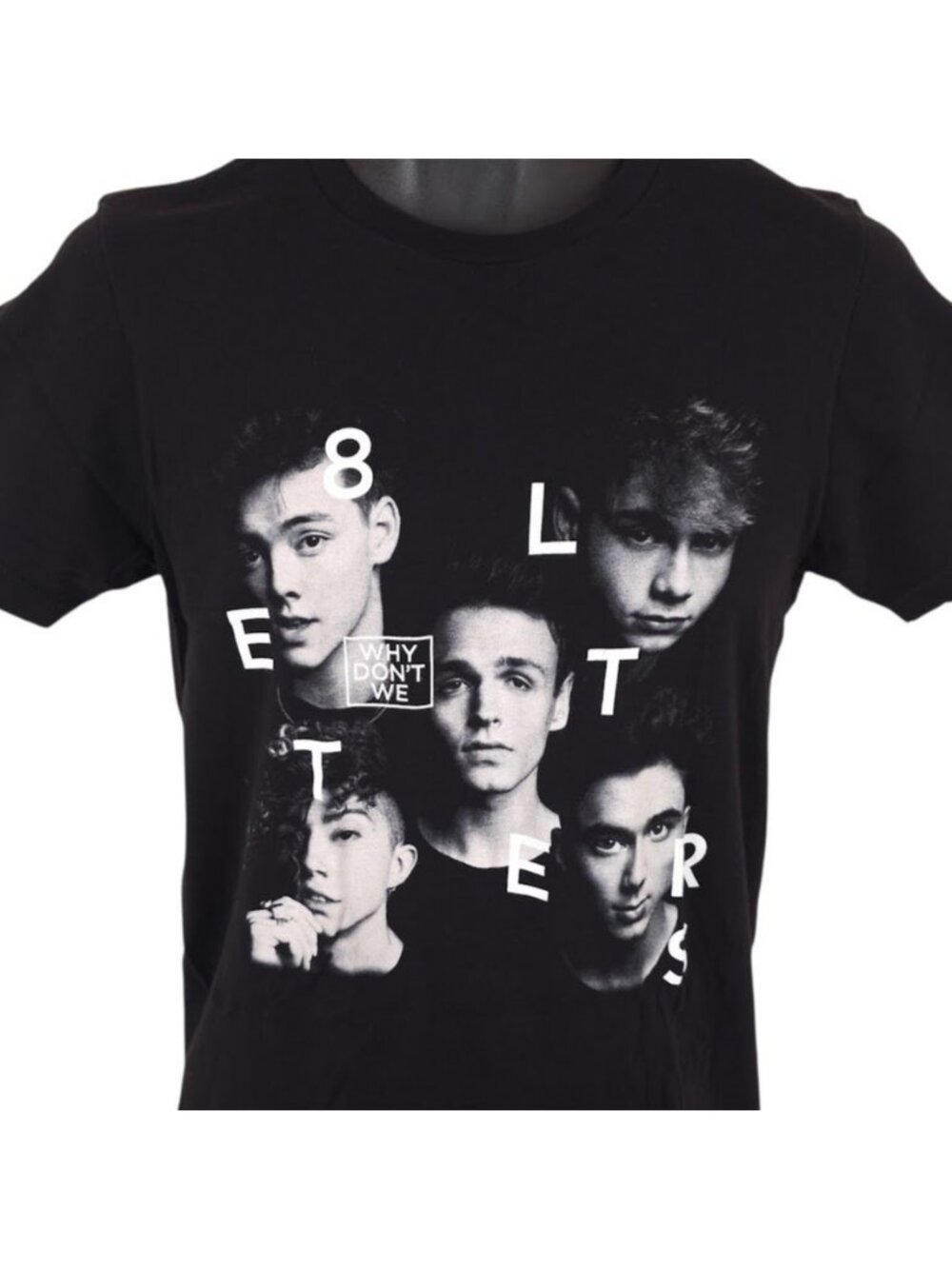 Why Dont We T Shirt Mens Size Small Black 8 Letters Boy Band Tee